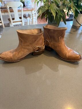 Freebird by Steven Brown Leather Ankle Boots with Side Ring Detail